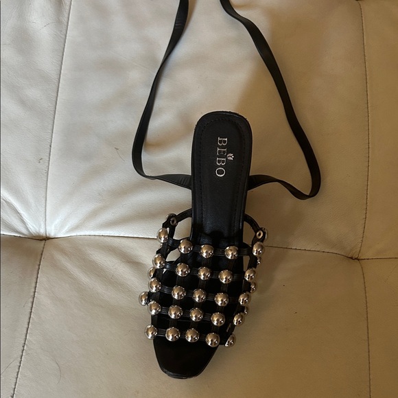 Beebo Black and Silver Studded Heels - Picture 1 of 3